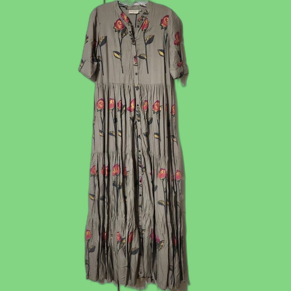 Bombay Paisley Women's Maxi Dress Size S-M Boho Hippie Cottage Prairie